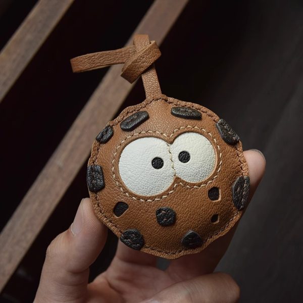 Unique Leather Chocolate Chip Cookie Charm - Image 2