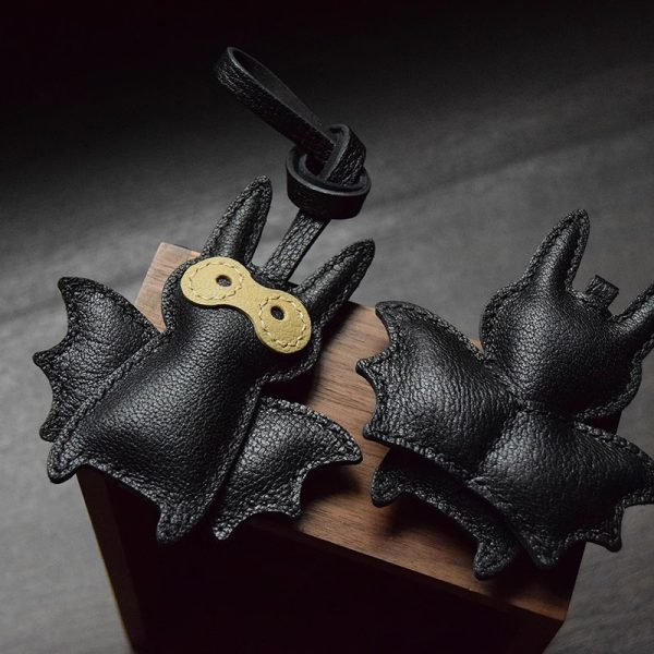 Handmade Cute Bat Leather Charm - Image 4