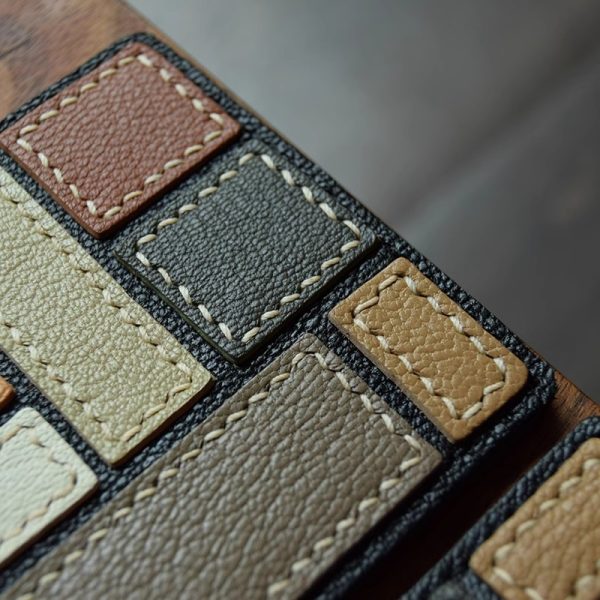 Unique Leather Geometric Keychain - Image 2
