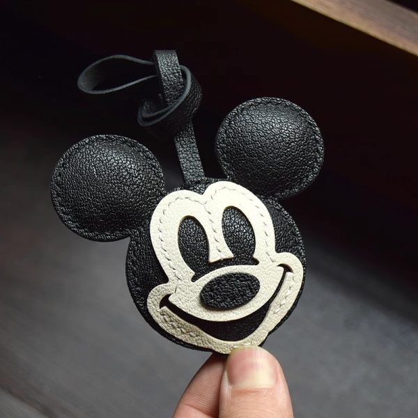 Handmade Mouse Leather Keychain - Image 3
