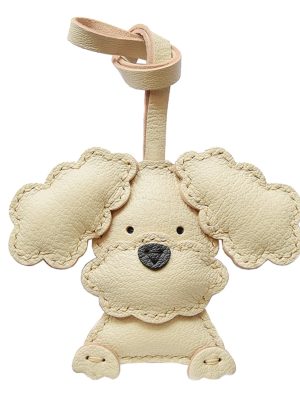Cute Handmade Leather Dog Keychain