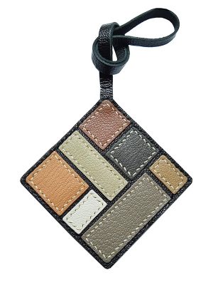 Unique Leather Geometric Keychain