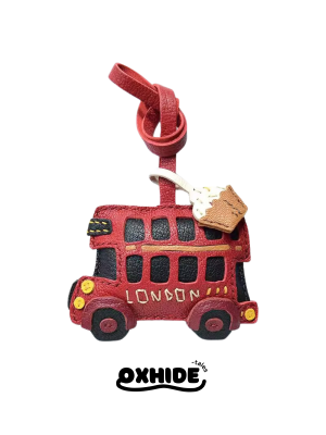 Handcrafted London Bus Leather Keychain